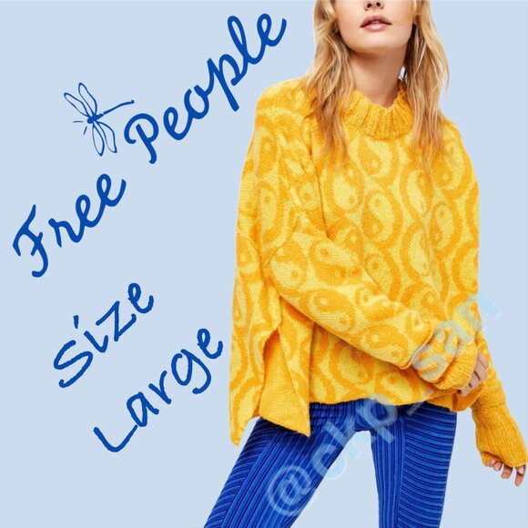 Free People Yin Yang Oversized Sweater Sz L